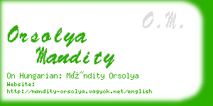 orsolya mandity business card